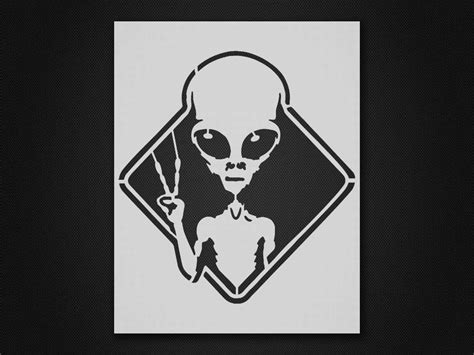 Alien Stencil Reusableanddurable Etsy