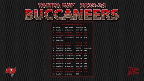 Tampa Bay Buccaneers 2024 2024 Schedule Sheba Domeniga