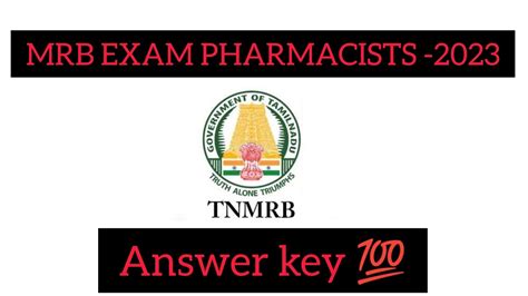 TN MRB PHARMACIST EXAM ANSWER KEY 2023 Mrb Answer Key 2023 Tamil