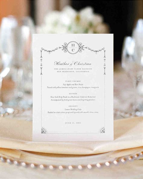 Unique Wedding Menu Card Ideas Williamson