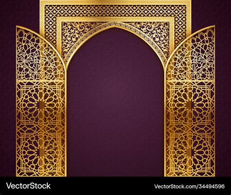 Background With Golden Arch Royalty Free Vector Image