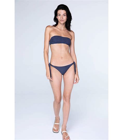 Bikini Bandeau Con Tejido De Rayas Tcn Venta Online