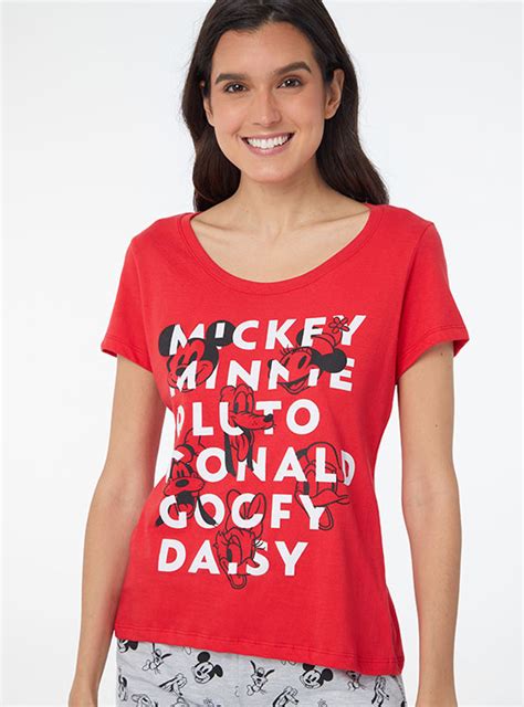 Ripley Pijama Algod N Mujer Disney Rojo Disney Popcd Popcd