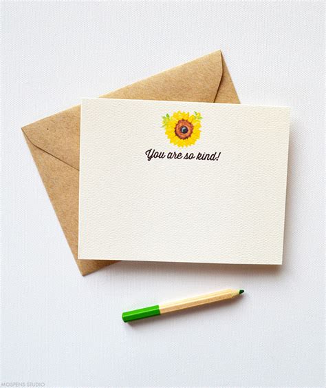 Buy Sunflower Thank You Cards | Mospens Studio