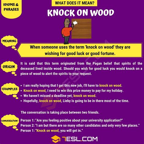 "Knock on Wood" Meaning, Origin and Examples • 7ESL