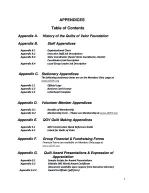 Fillable Online Qovf APPENDICES Table Of Contents Appendix A Fax Email