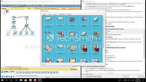 Ccna 5328 Packet Tracer Examine The Arp Table Youtube