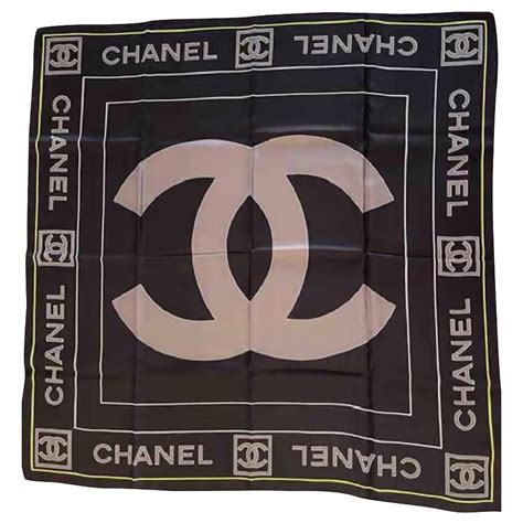 Chanel Scarves Black White Silk Ref 626234 Joli Closet