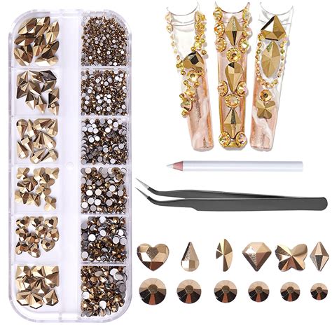 810pcs Nail Art Rhinestones Beads 3d Multi Shapes Rhinestones Crystals