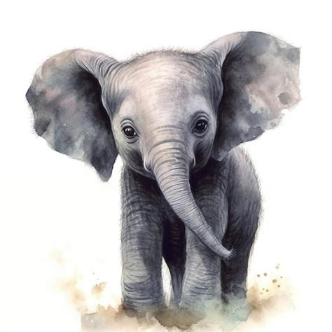 Premium AI Image | Cute Baby Elephant Nursery Art Generative AI