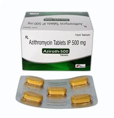 AZIROTH-500 Azithromycin Tablet 500 Mg, For Anti Infective And Common ...
