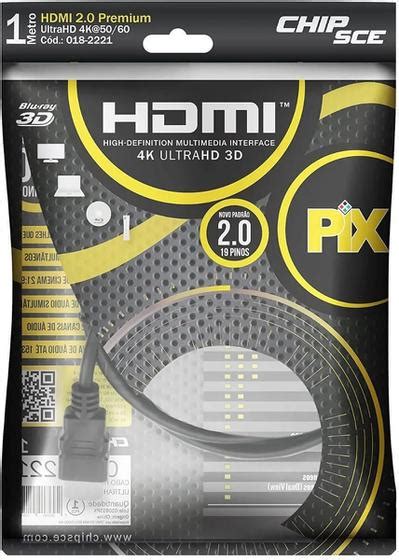 Cabo Hdmi 1 Metro 2 0 4k Ultra Hd 3d 19 Pinos Pix 018 2221 CHIPSCE