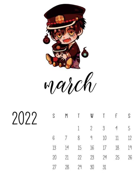 2022 Anime Calendar Calender Design Planner Doodles Cute Calendar