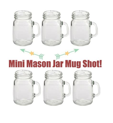 6 4oz Mini Mason Jar Mug Shot Glasses Set Of 6