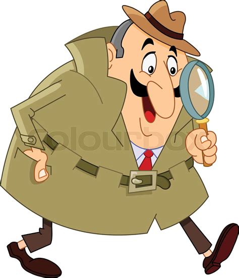 Cartoon Detective Stock Vector Colourbox