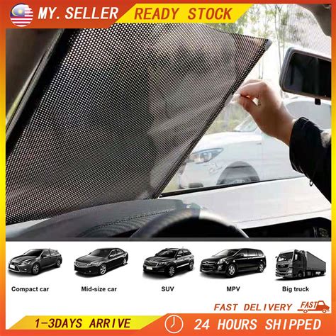 Car Retractable Sun Shade Curtain Car Front Side Window Sunshade Anti