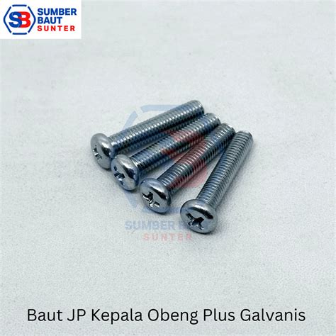 Jual JP 4x75 Baut Kepala Obeng Bulat Pan Head Galvanis M4 X 75