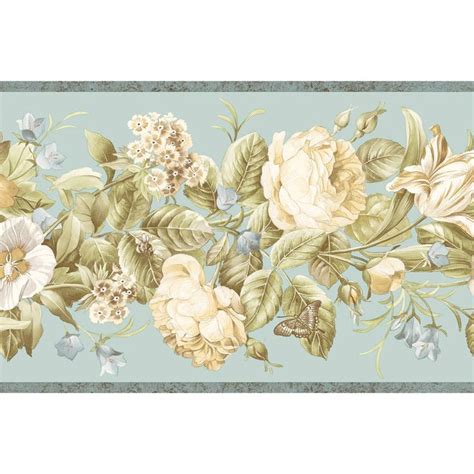 Wallpaper Borders Floral Wallpaper Border, Prepasted - Traditional ...