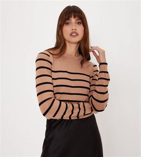 Buy Oasis Classic Stripe Crew Neck Sweater In Beige 6thstreet Qatar