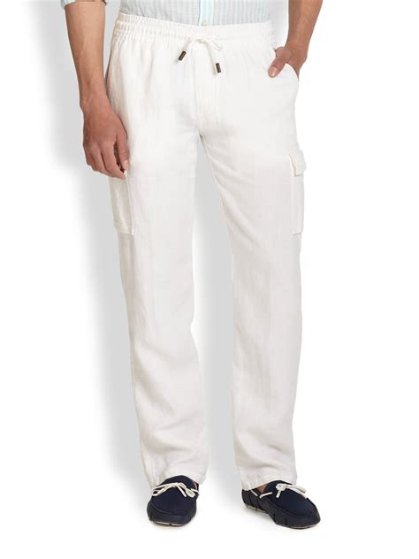 Vilebrequin Linen Drawstring Pants In White For Men Lyst