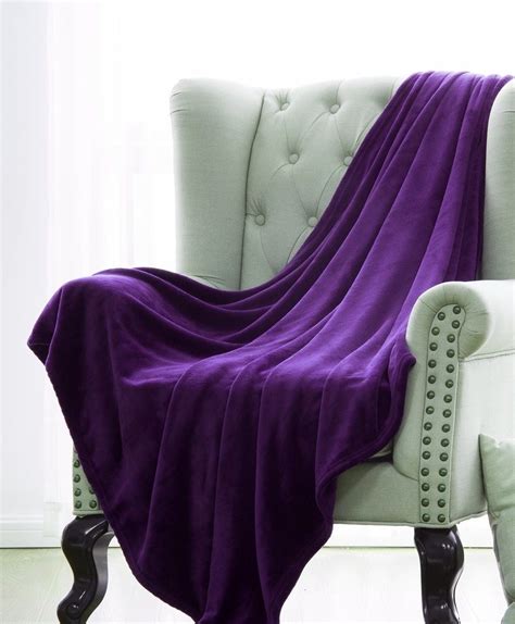 Microlight Plush Solid Fleece Throw Blanket Purple 50 X 60