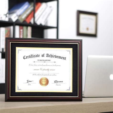 ELSKER HOME Diploma Frame Classic Cherry Wood Color Wide Frame ONLY