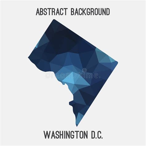 Washington District Of Columbia Map In Geometric Polygonalmosaic Style