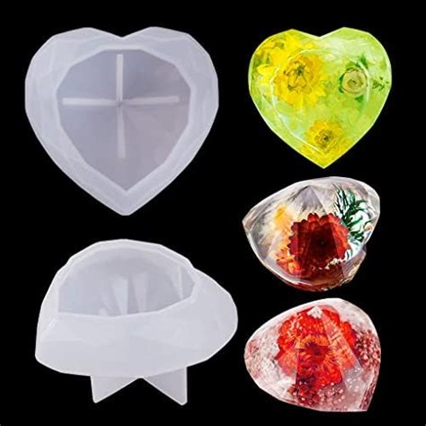 Amazon FineInno 3D Heart Shaped Resin Mold Silicone Molds For