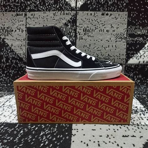 Jual Vans Sk8 High Black White Original Pt Navya Shopee Indonesia