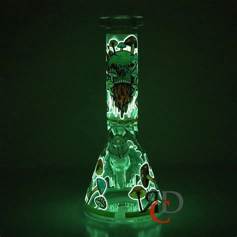 Water Pipe Glow In Dark Beaker Wp1246 1ct Right Choice