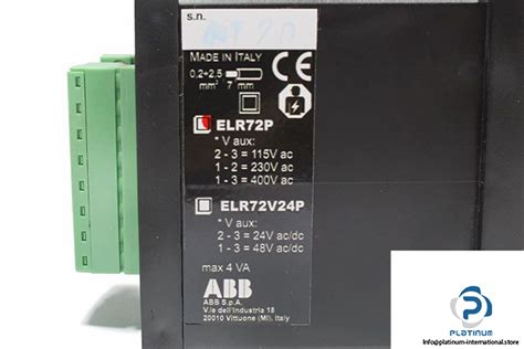 Abb Elr72p Residual Current Monitor Platinum International