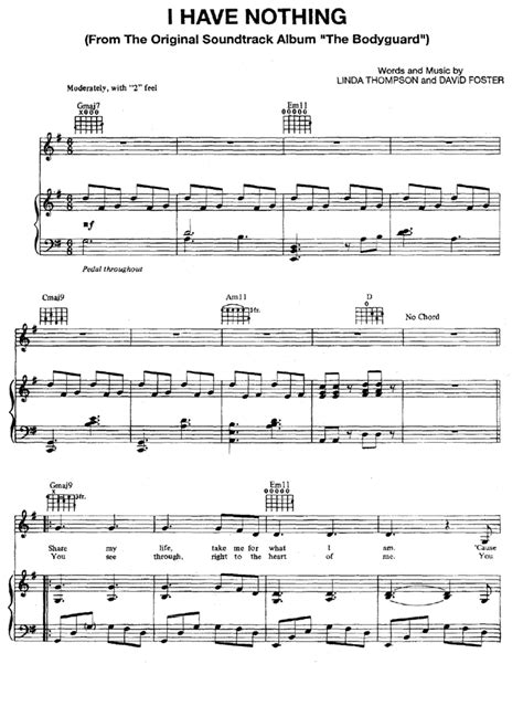 I HAVE NOTHING Piano Sheet music | Easy Sheet Music