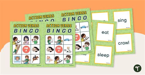 TEFL English Teachers Bingo Verbs Game Board 12 Of 20 English Verbs