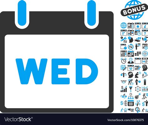 Wednesday Calendar Page Flat Icon With Royalty Free Vector