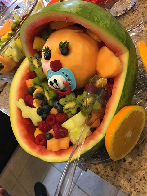 Baby Fruit Basket Made Using A Watermelon And Oranges Baby Fruit