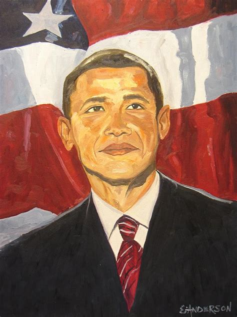 President Barack Obama Painting By Emmanuel Anderson