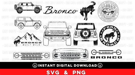 Ford Bronco Svg Png Cricut Silhouette Cut Files Bronco Grill Ford