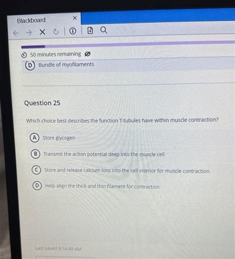 Solved Which choice best describes the function T-tubules | Chegg.com