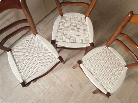 Chaises Anciennes En Pailles R Nov Es En Tissage Macrame