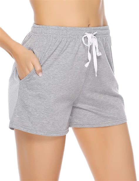 Aibrou Sleeping Shorts For Women Summer Pj Short With Pockets Cotton