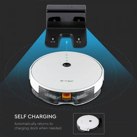 Smart Robot Vacuum Cleaner Self Charging With Charging Station White