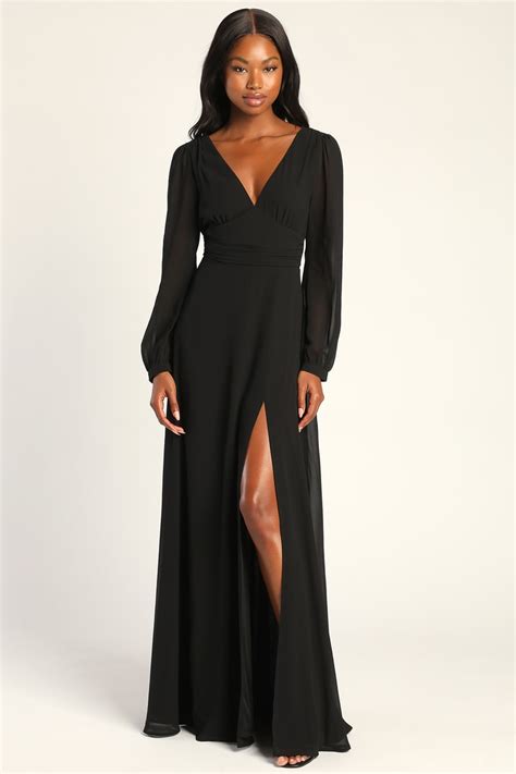 Black Maxi Dress With Sleeves