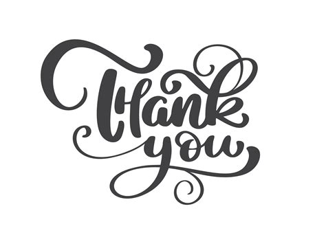 Thank You Handwritten Inscription Hand Drawn Lettering 371152 Vector