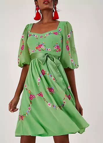 Emilia Floral Embroidered Dress By Monsoon Look Again