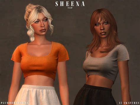 Plumbobs N Fries SHEENA Top In 2024 Sims 4 Teen Sims 4 Clothing Sims