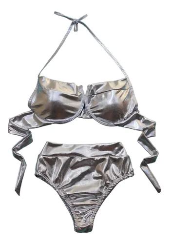 Biquini Meia Ta A Hot Pant Para O Carnaval Metalizado Frete Gr Tis