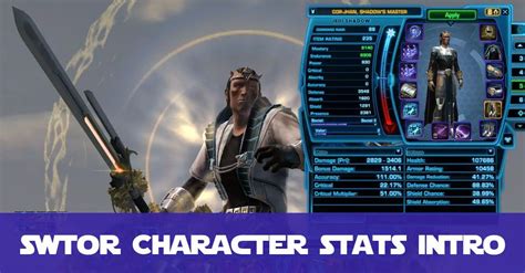 Swtor Character Combat Stats In Swtor Guide For Beginners