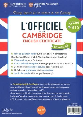 L Officiel Du Test Cambridge English Certificate De Cambridge