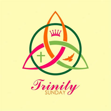 Premium Vector | Trinity Sunday colourfull text religious trinity symbol modern background ...