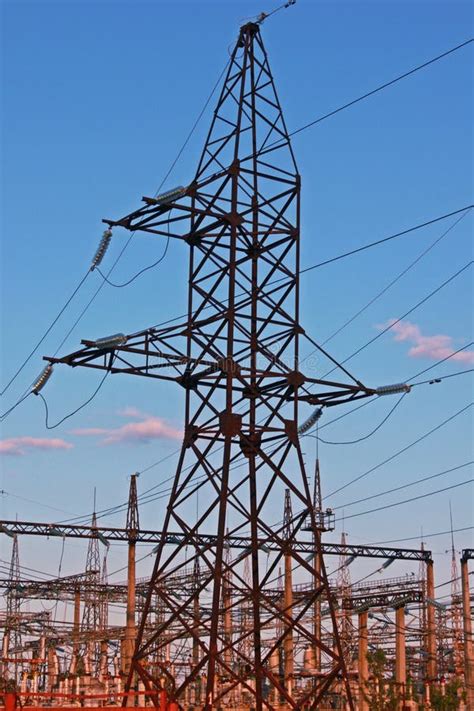 Pylon And Transmission Power Lines Stock Photo Image Of Tall Power